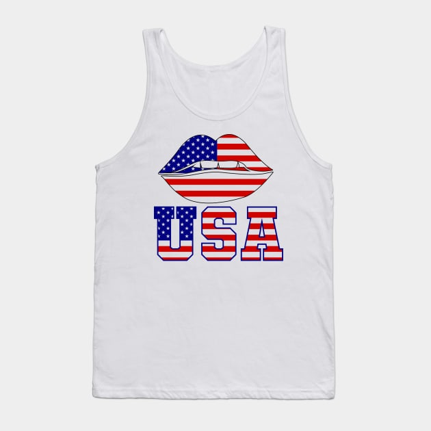 4th of july Patriotic Lips american flag lips Tank Top by sevalyilmazardal